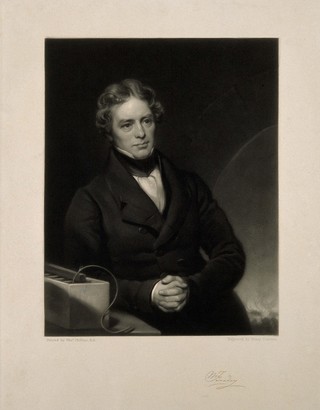 Michael Faraday. Mezzotint by H. Cousins after T. Phillips, 1842.