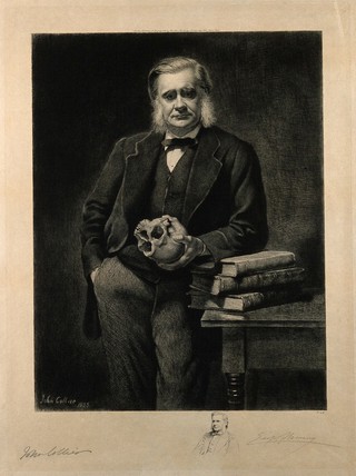 Thomas Henry Huxley. Etching by L. Flameng after the Hon. J. Collier.