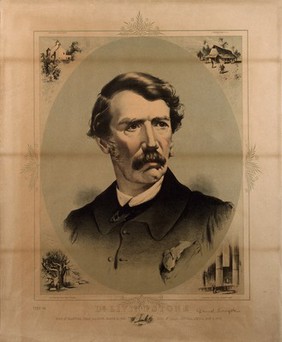 David Livingstone. Colour lithograph.