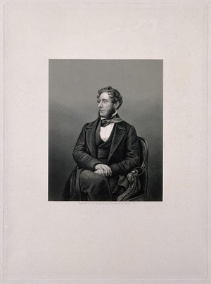 view Anthony Ashley Cooper, 7th Earl of Shaftesbury. Stipple engraving by D. J. Pound, 1858, after J. Mayall.