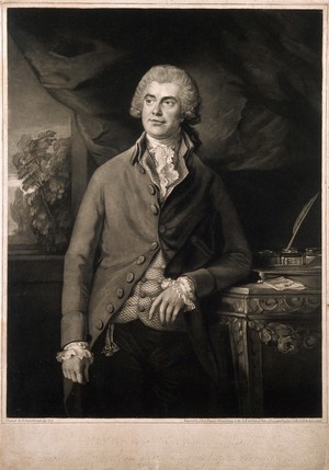 view Richard Warren. Mezzotint by J. Jones, 1792, after T. Gainsborough.