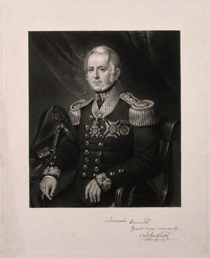 view Sir John Webb. Mezzotint by W. Hunter after J. M. Escacena.