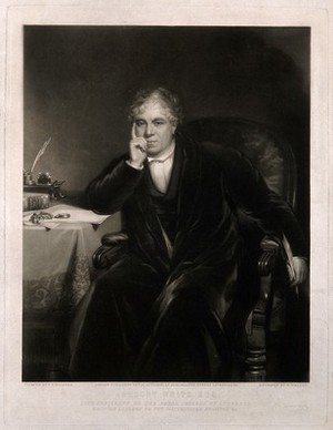 view Anthony White. Mezzotint by W. Walker, 1852, after T. F. Dicksee, 1843.