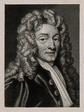 Sir Christopher Wren. Line engraving by C. Pye after Sir G. Kneller, 1711.