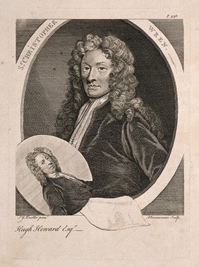 Sir Christopher Wren. Line engraving by A. Bannerman after Sir G. Kneller.