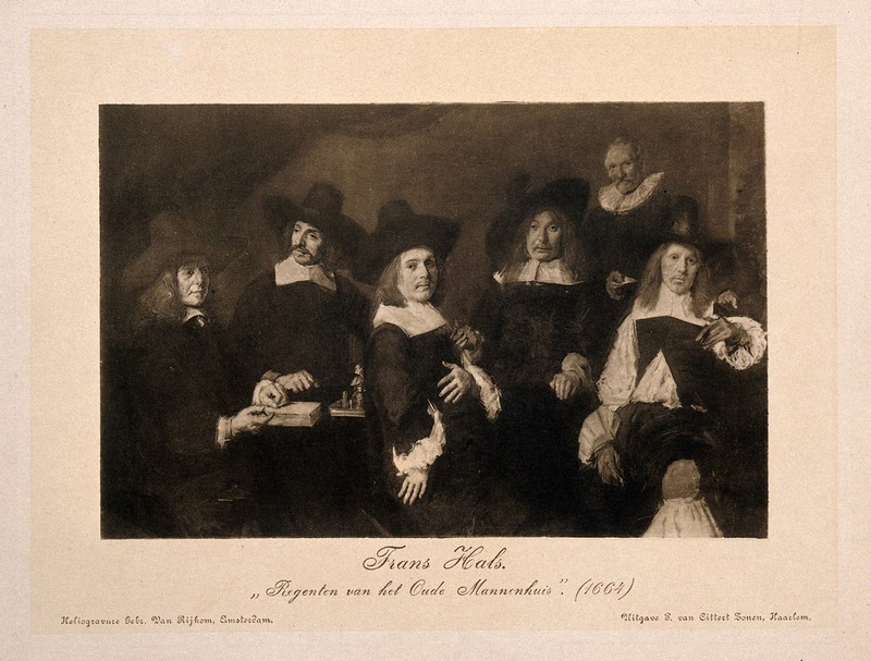 The Master and Governors of the Old Men's House, Amsterdam. Heliogravure after F. Hals, 1664., by Frans Hals