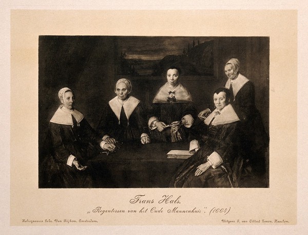 The matron and governesses of the Old Men's House, Amsterdam. Heliogravure after F. Hals, 1664.