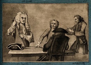 view Men playing draughts in Button's Coffee-House, London, ca. 1720. Aquatint by S. Ireland after W. Hogarth.