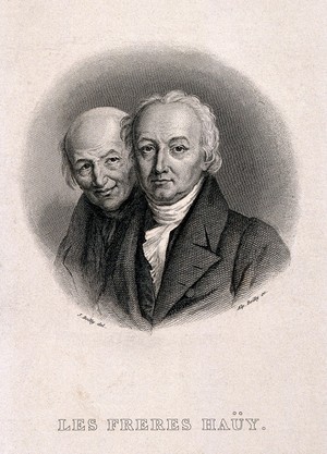 view René-Just Haüy and his brother Valentin. Engraving by A. Boilly after J. Boilly.