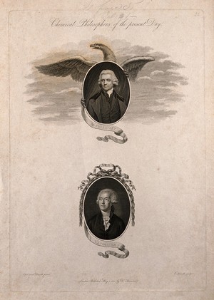 view Joseph Priestley (above) and Antoine Lavoisier (below) Line engraving by R. Caldwall, 1801, after J. Opie and J.-L. David.