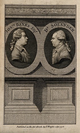 Sir Joseph Banks and Daniel Charles Solander. Line engraving, 1778.