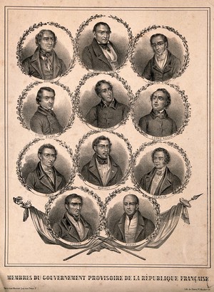 view Members of the provisional government of the Second Republic of France, 1848. Lithograph.