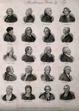 Writers: twenty portraits. Engraving by J.W. Cook, 1825.