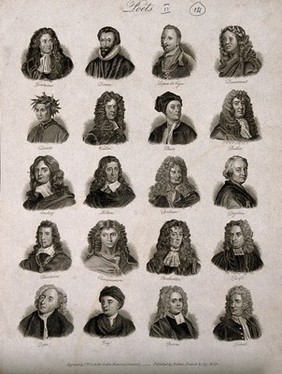 Poets: twenty portraits of writers. Engraving by J.W. Cook, 1825.