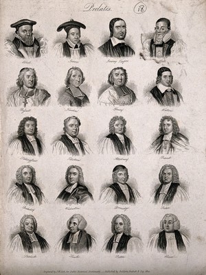 view Prelates: twenty portraits. Engraving by J.W. Cook, 1825.