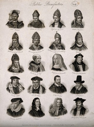 Philanthropists: twenty portraits of public benefactors. Engraving by J.W. Cook, 1825.