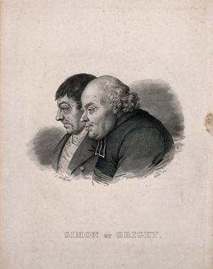view Simon and Origet. Line engraving by A. F. B. Geille after J.-L. Boilly.