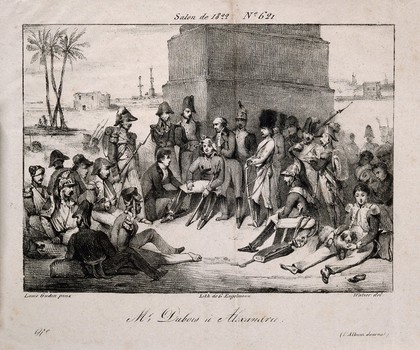 Antoine, Baron Dubois, in Alexandria. Lithograph by Watier, 1823, after L. Gudin, 1822.