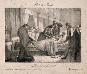 view The death of André Mazet. Lithograph, 1821.