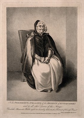 Elizabeth Alexander, aged 104. Engraving, 1806.