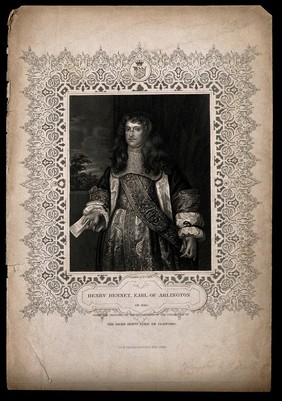 Henry Bennet, Earl of Arlington. Engraving by W.T. Mote after Sir P. Lely.