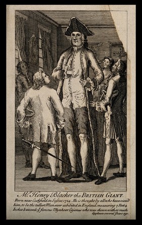 Henry Blacker, a giant. Line engraving.