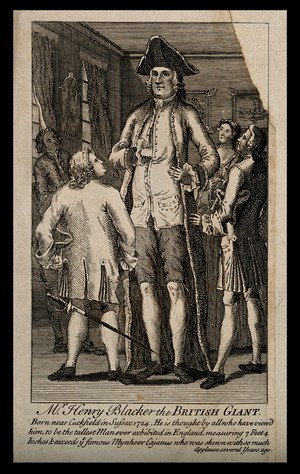 view Henry Blacker, a giant. Line engraving.