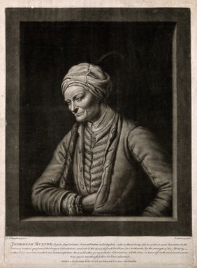 Jedediah Buxton, a mental calculator. Mezzotint by J. Spilsbury, 1781, after B. Killingbeck.