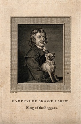 Bampfylde Moore Carew, a vagabond. Line engraving by J. Baker after R. Phelps.