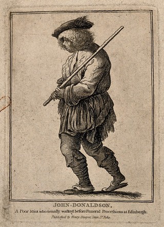 John Donaldson, a simpleton. Etching.