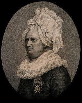 Le Chevalier D'Éon, a man who passed as a woman. Engraving.