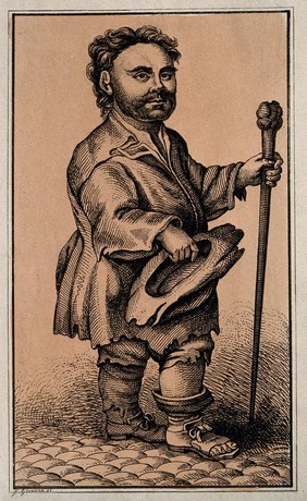 Owen Farrell, a dwarf. Etching by J. Gleadah.