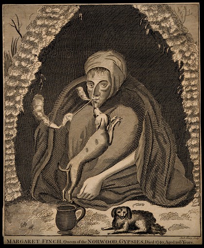 Margaret Finch, aged 108. Engraving by J. Sharp.