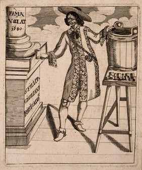 Filippo Giuliani, a 'water-drinker'. Line engraving, 1680.