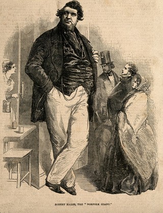 Robert Hales, a giant. Wood engraving.