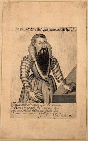 view Helena Antonio, a bearded woman. Line engraving.