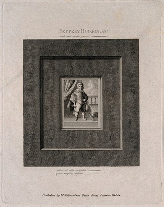 Jeffery Hudson, a dwarf, aged twenty five. Line engraving.