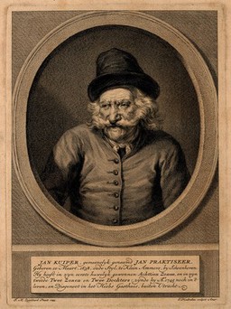Jan Kuiper, aged 107. Line engraving by J. Houbraken after J.M. Quinckhardt, 1745.