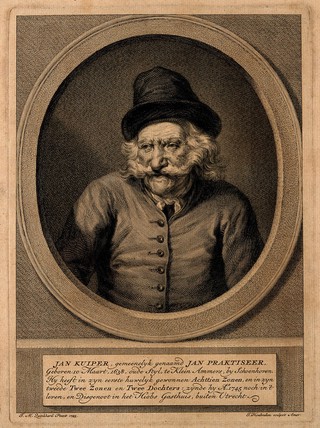 Jan Kuiper, aged 107. Line engraving by J. Houbraken after J.M. Quinckhardt, 1745.