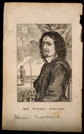 Biagio di Manfrè, who regurgitated water transformed into other liquids, aged 72. Engraving after W. Hollar.