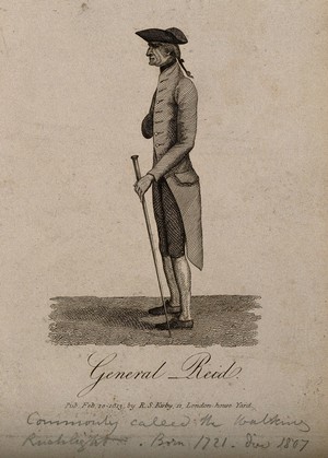 view General John Reid, a very thin man. Engraving, 1813.