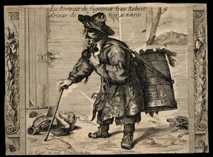 view Jean Robert, a charcoal-burner. Engraving by J. Le Blond.