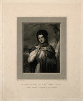 Charlotte Stanley, a beautiful gypsy. Line engraving by J.H. Robinson after Sir G. Hayter.