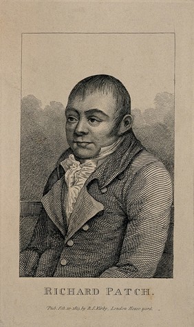 Richard Patch, hanged for murder. Line engraving, 1813.