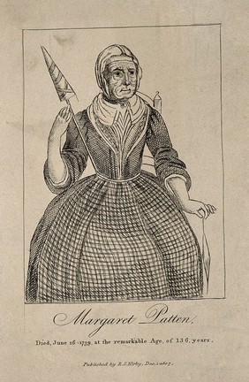 Margaret Patten, a centenarian. Etching, 1807.