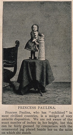 view Princess Paulina, a dwarf. Reproduction of a photograph.