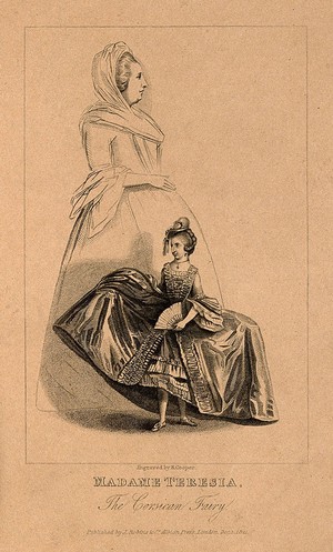 view Madame Teresa, a dwarf known as The Corsican Fairy. Stipple engraving by R. Cooper, 1821.