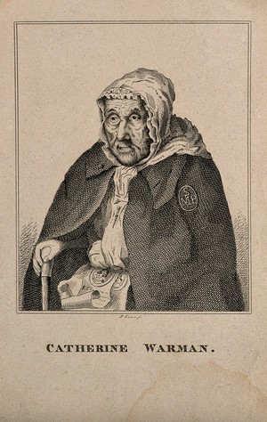 view Catherine Warman, a very old lady. Engraving by R. Graves.