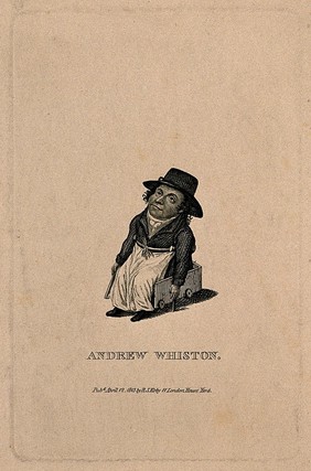 Andrew Whiston, a dwarf. Engraving, 1813.