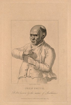 John Smith, known as Buckhorse, a pugilist. Stipple engraving by R. Cooper, 1822, after D. Dodd.